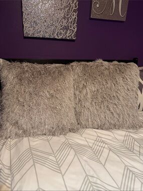 Safavieh Plush  Decorative Pillows - Gray Shimmer NWOT 2 Pillow set
